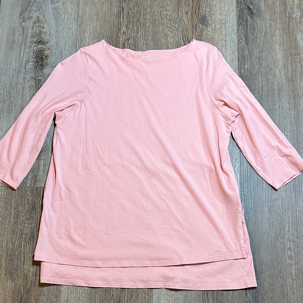 Pure Jill boatneck peach layered tunic size M